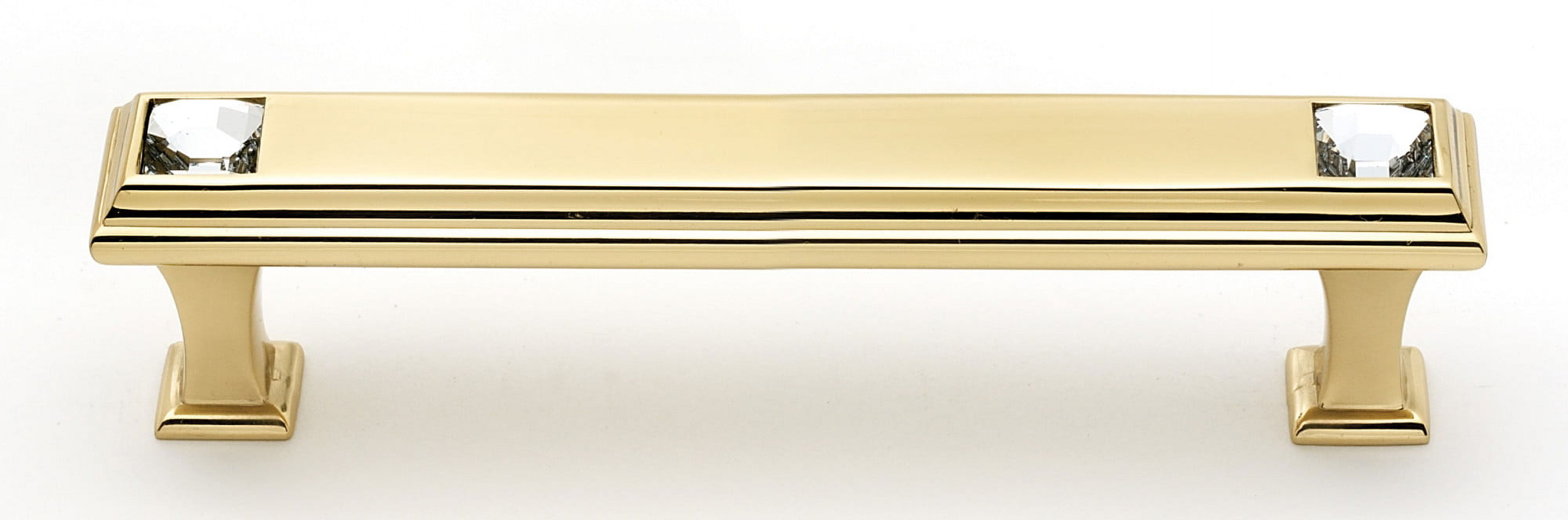 Alno C213-4-PB Swarovski Crystal 4" Cabinet Crystal Pull Polished Brass