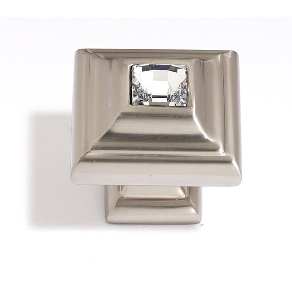 Alno C213-CLR/SN Solid Brass 1.25" Stacked Square Luxury Designer Cabinet Knob - Nickel