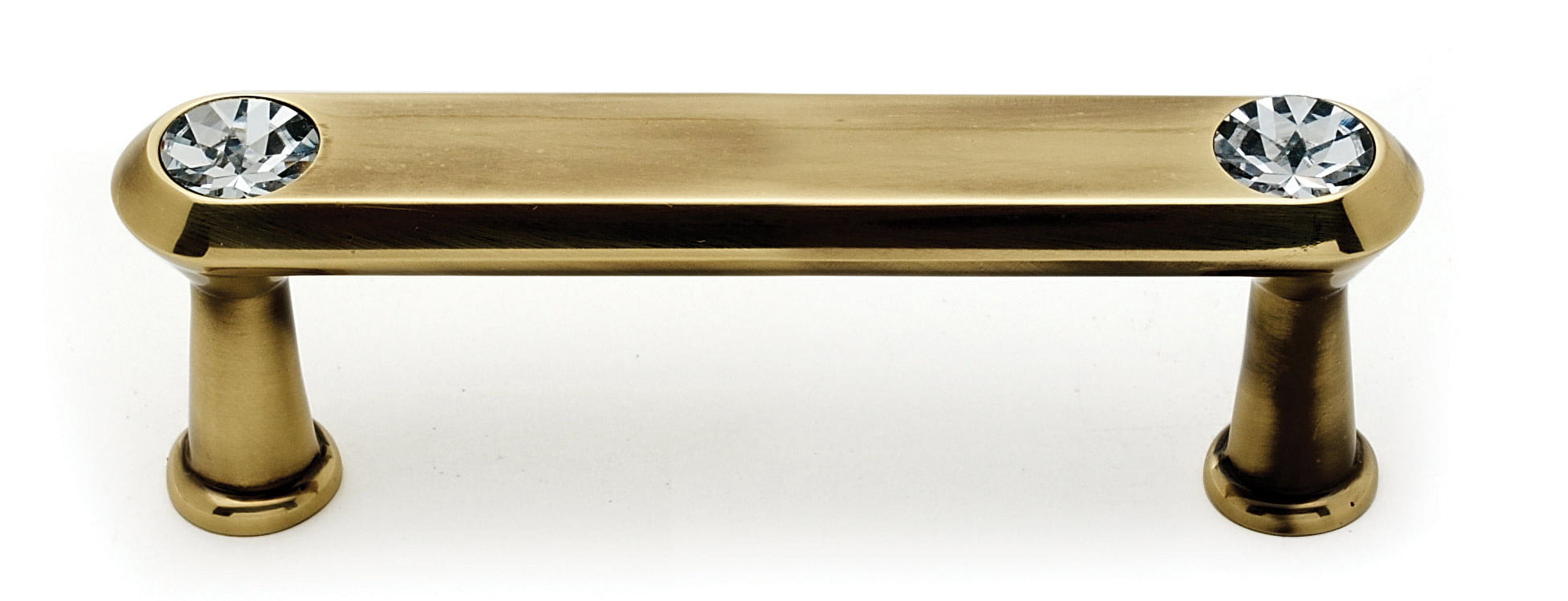 Alno C214-3-PA Swarovski Crystal 3" Cabinet Crystal Pull Polished Antique