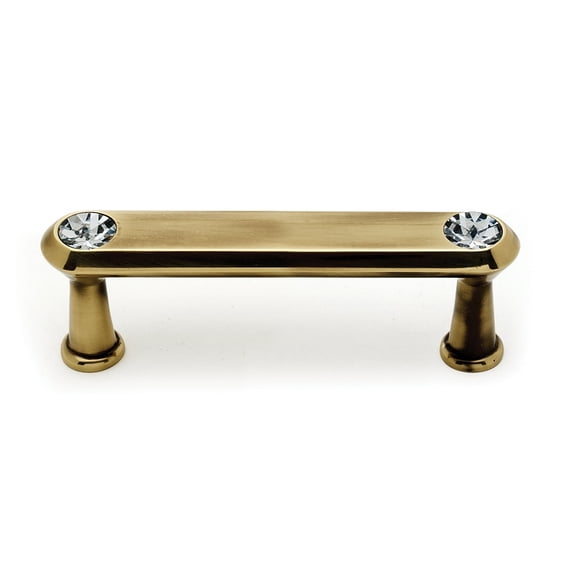 Alno C214-3-PA Swarovski Crystal 3" Cabinet Crystal Pull Polished Antique
