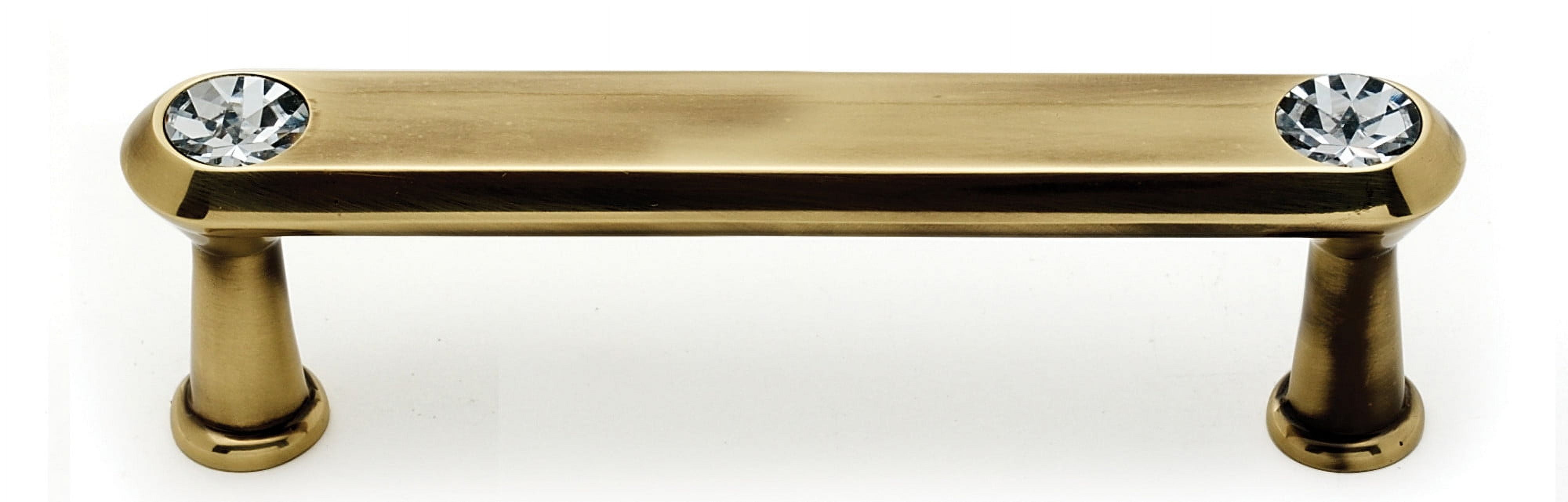 Alno C214-35-PA Swarovski Crystal 3-1/2" Cabinet Crystal Pull Polished Antique