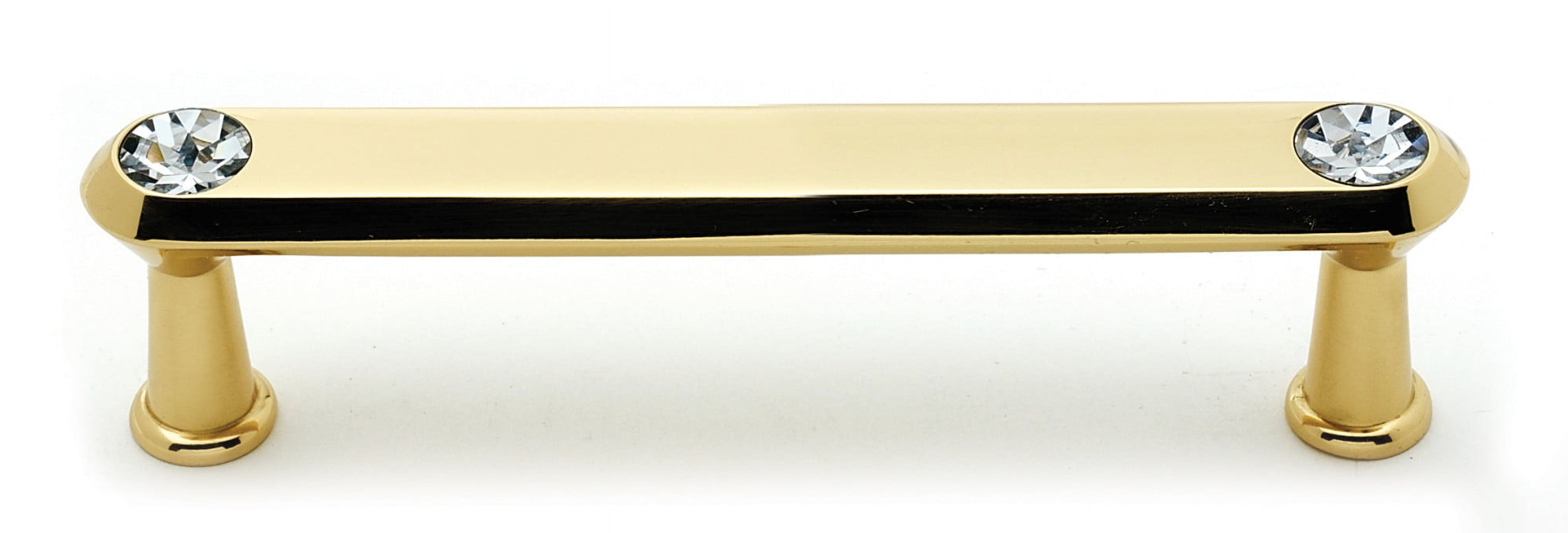 Alno C214-4-PB Swarovski Crystal 4" Cabinet Crystal Pull Polished Brass