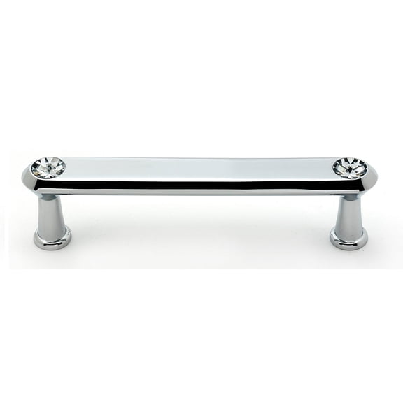 Contemporary 4" Center Bar Pull, Polished Chrome