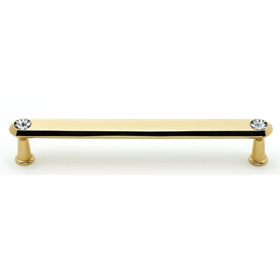 Alno C214-6-PB Swarovski Crystal 6" Cabinet Crystal Pull Polished Brass