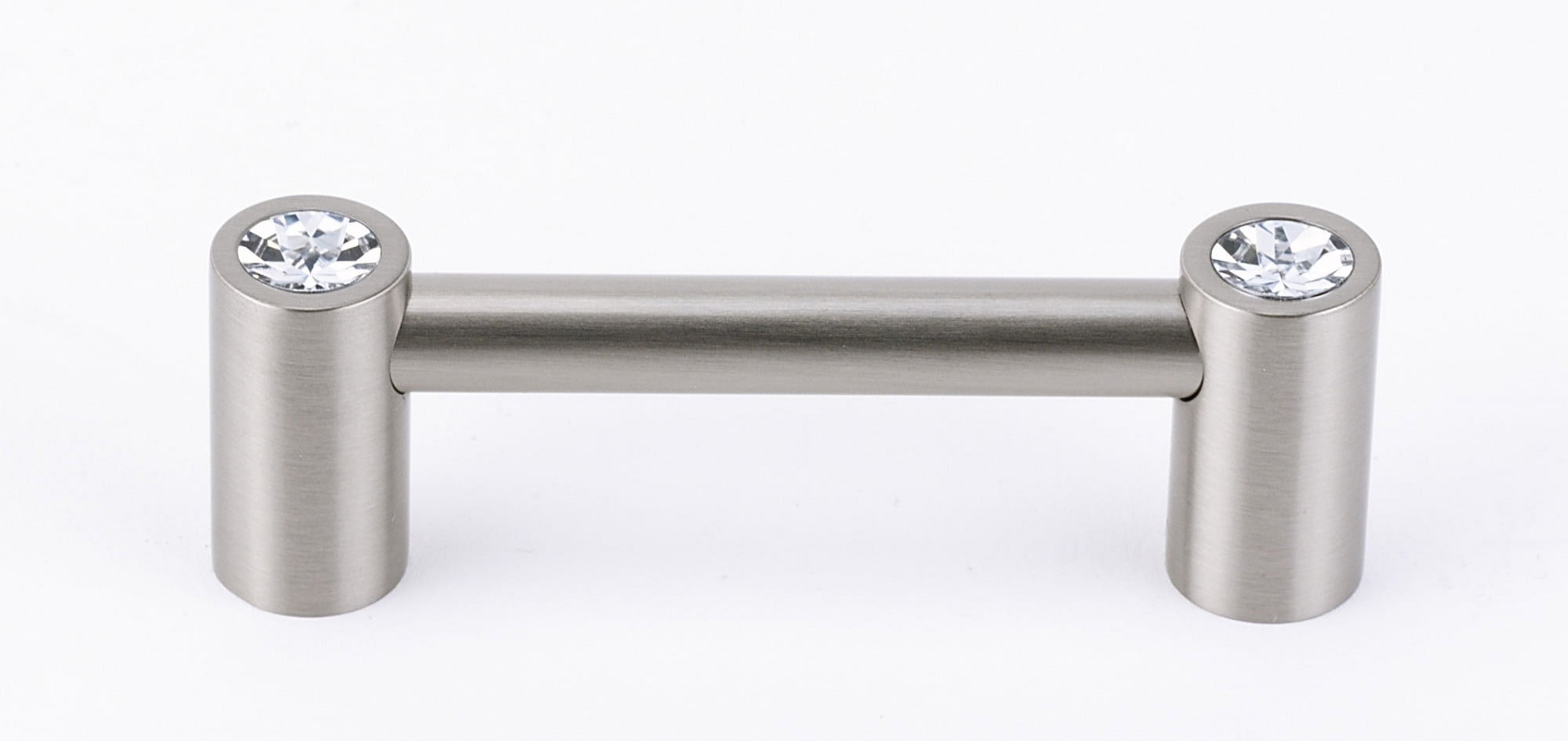 Satin Nickel Crystal Embellished Cabinet Bar Pull