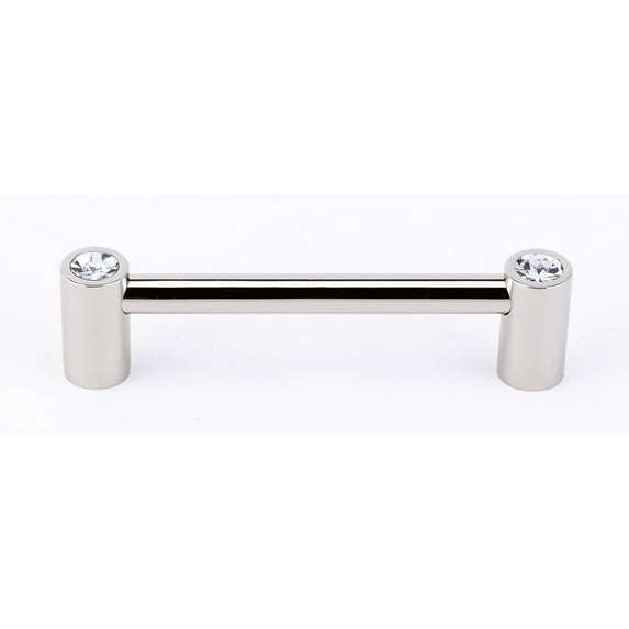 Alno C715-4-PN Contemporary Swarovski Crystal 4" Cabinet Pull Polished Nickel