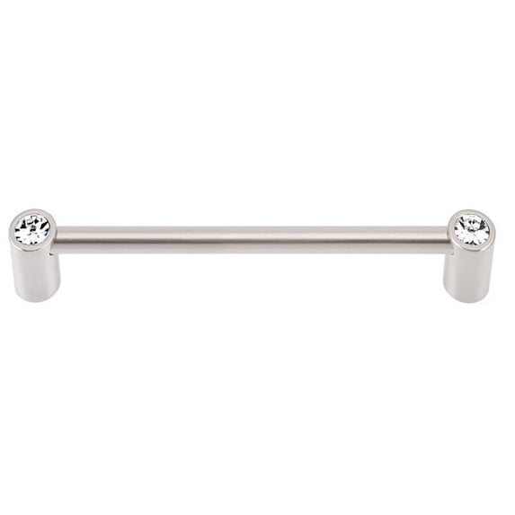 Alno C715-6-SN Crystal 6 Inch Crystal Cabinet Pull Satin Nickel