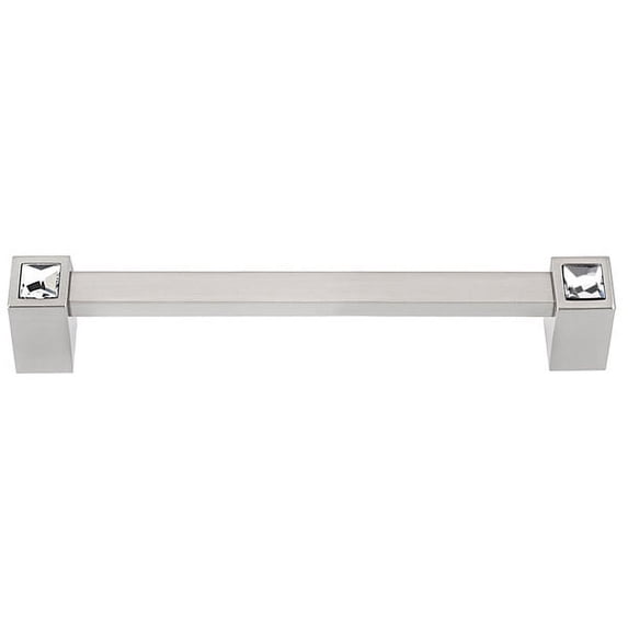 Alno C718-6-SN Crystal 6 Inch Crystal Cabinet Pull Satin Nickel
