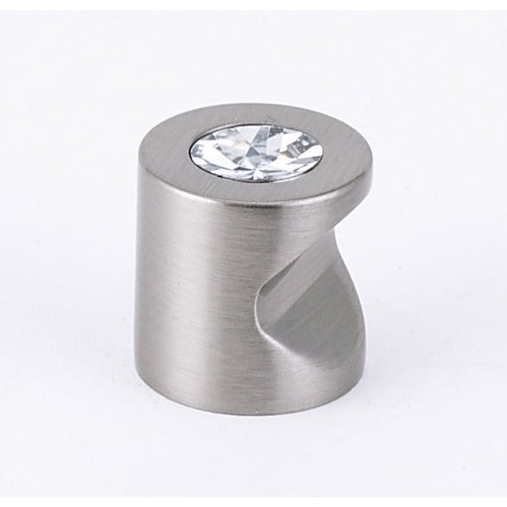 Alno C823-34-SN Contemporary Swarovski Crystal Cabinet Round Knob Satin Nickel