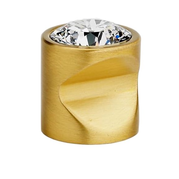 Alno C824-1 Contemporary Crystal 1" Cylindrical Solid Brass Whistle Button Cabinet Knob -