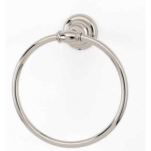 Alno A6740 Charlie's 6" Round Traditional Solid Brass Bathroom Towel Ring - Nickel