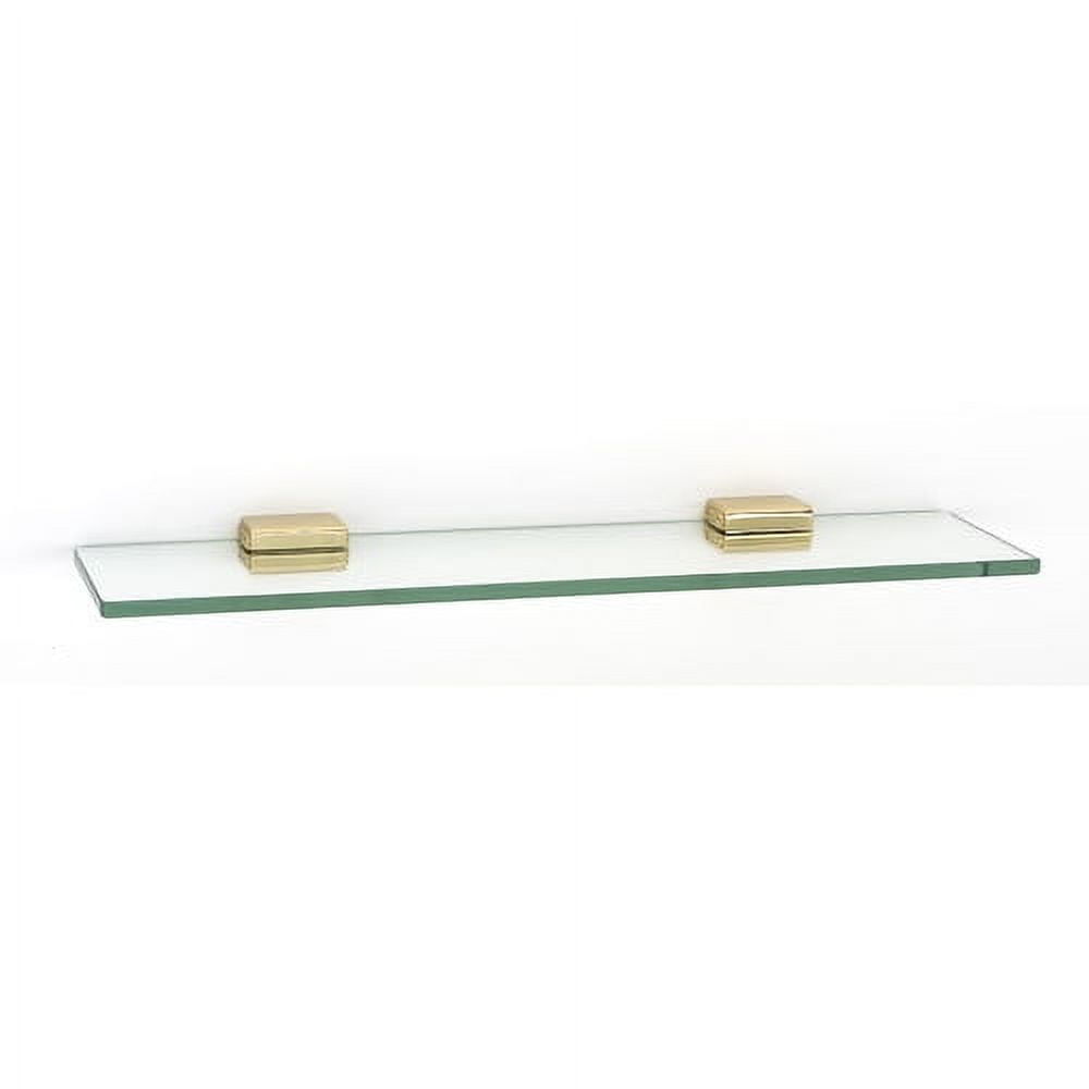 Polished Brass and Glass Cube Wall Shelf