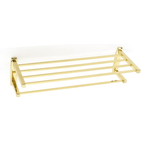 Alno A6526-24-PB Cube Modern 26" W Solid Brass Towel Rack - Brass