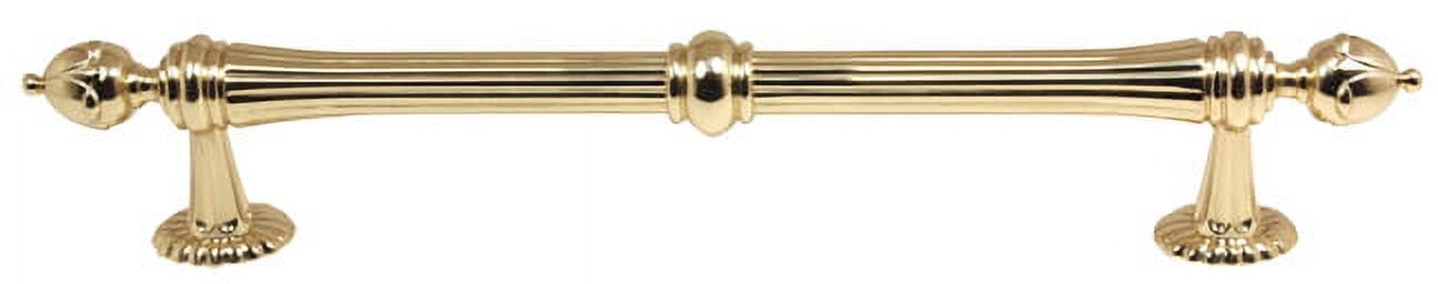 Ornate 12" Center Appliance Pull, Polished Brass