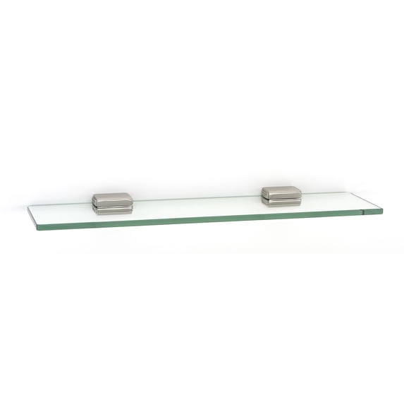 Alno A6550-18-PN Cube 18 Inch Glass Shelf with Brackets Polished Nickel