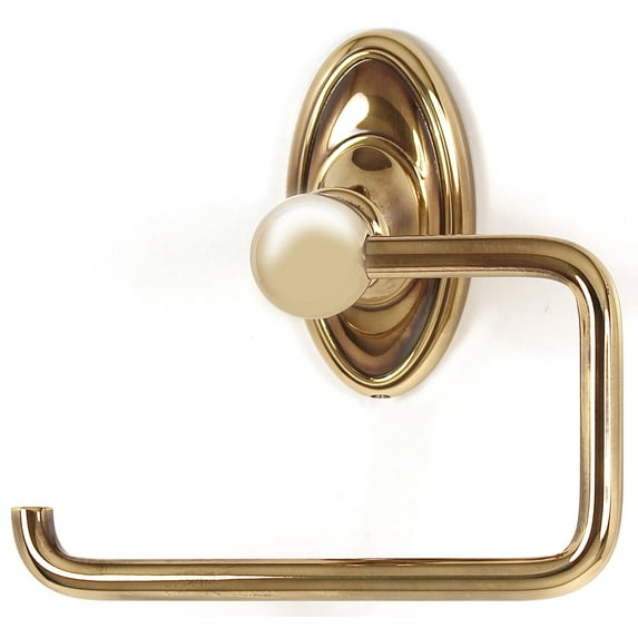Classic Traditional Singe Post Toilet Paper Holder - Finish: Polished Antique