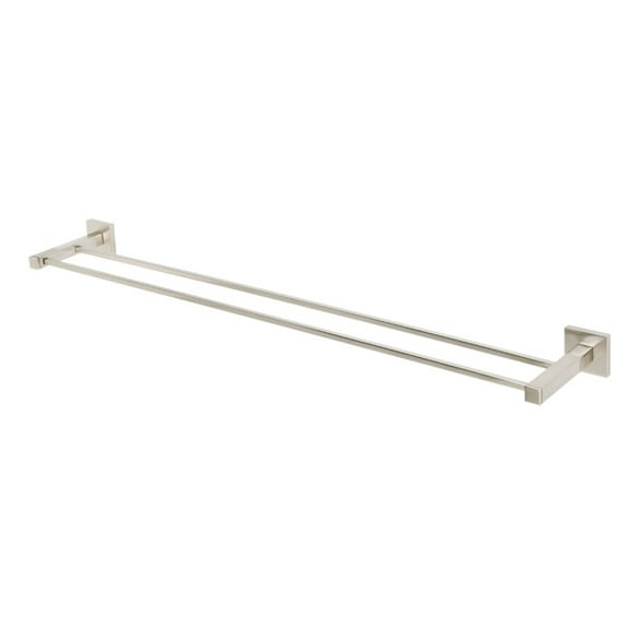 Contemporary II 30" Wall Mounted Double Towel Bar, Satin Nickel
