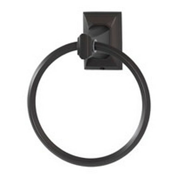 Geometric Wall Mounted Towel Ring, Chocolate Bronze
