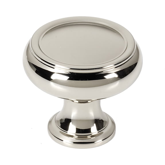 Alno A626-14-PN Charlies 1-1/4" Round Ridged Traditional Mushroom Solid Brass Cabinet Knob