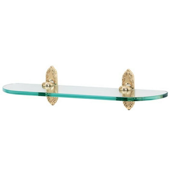 Ribbon and Reed 24" x 1.25" Bathroom Shelf, Polished Brass