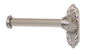 Ribbon and Reed Singe Post Toilet Paper Holder with Brass Construction - Finish: Satin Nickel