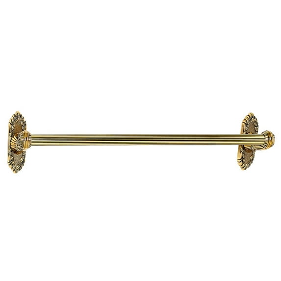 Ribbon and Reed 18" Wall Mounted Towel Bar, Polished Antique