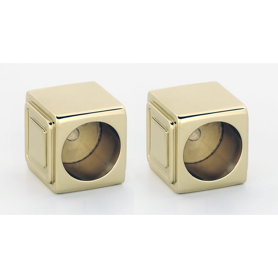 Alno A6546-PB Cube Shower Rod Brackets Polished Brass
