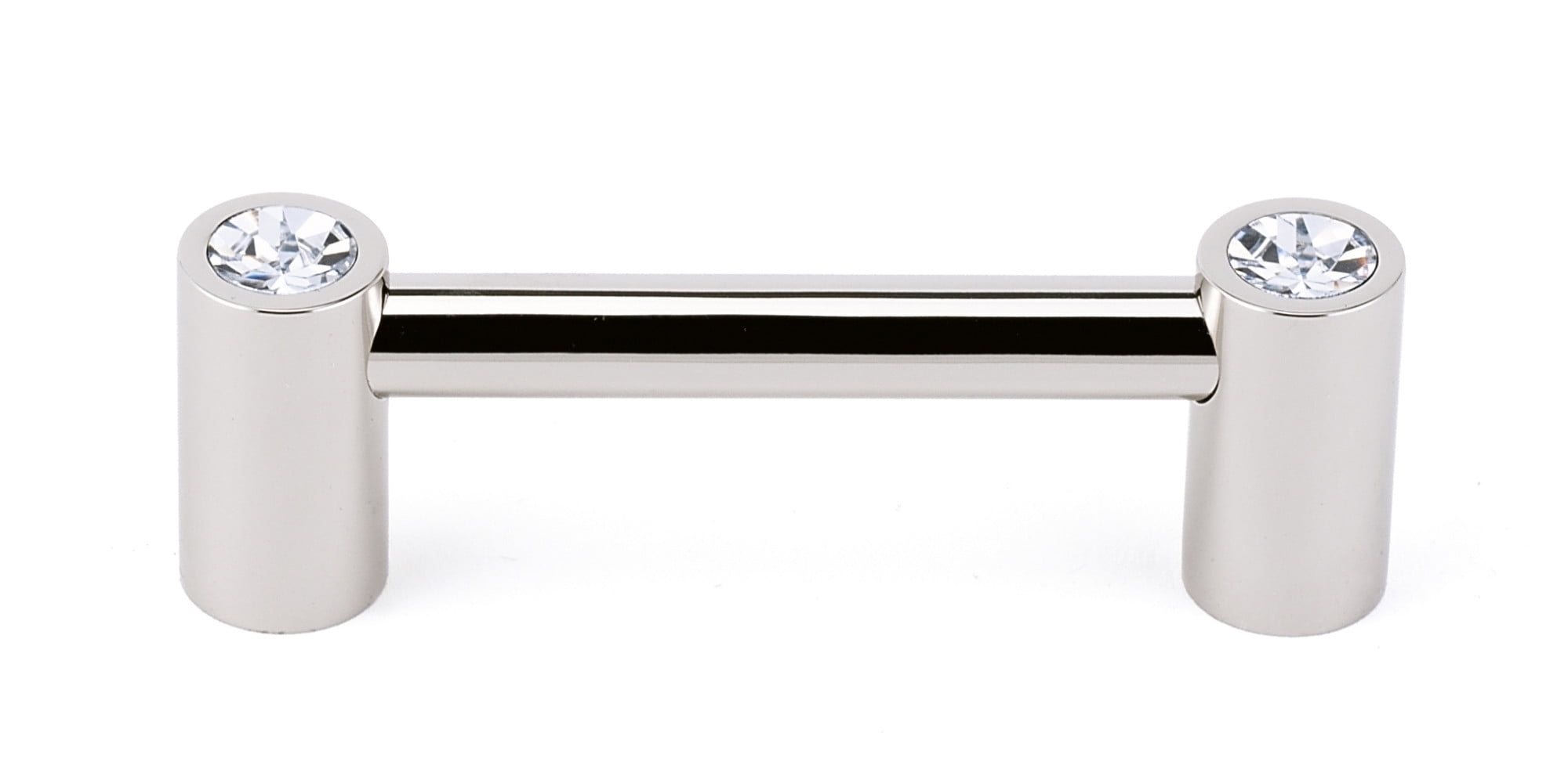 Polished Nickel Crystal 3" Bar Pull with Mounting Hardware