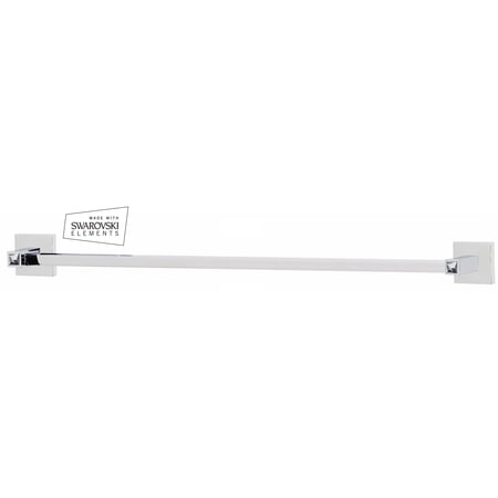 Swarovski Crystal 30" Wall Mounted Towel Bar, Polished Chrome