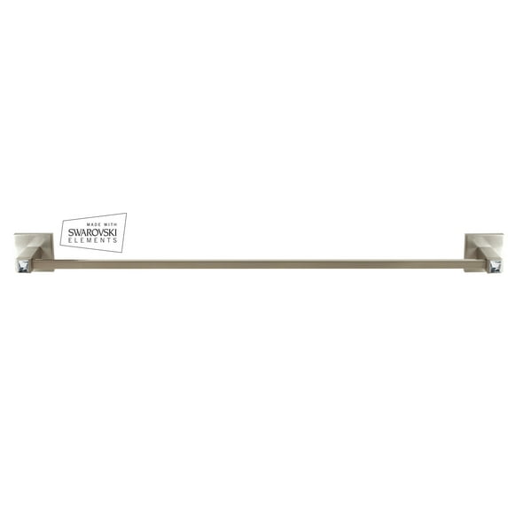 Swarovski Crystal 30" Wall Mounted Towel Bar, Satin Nickel