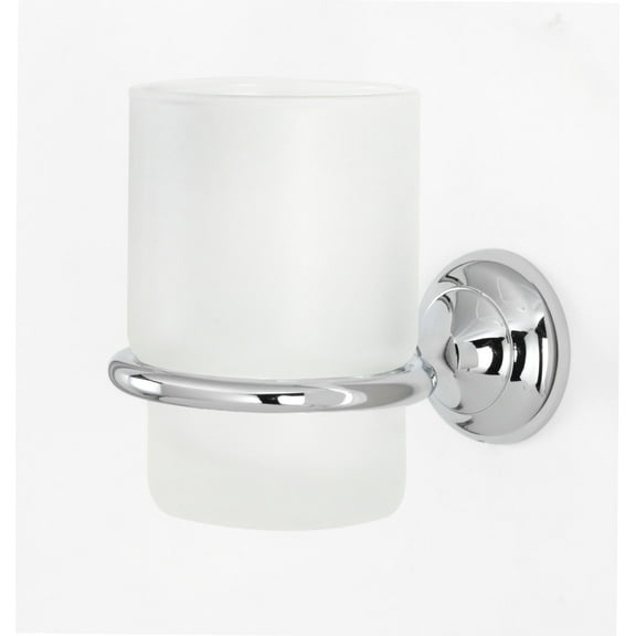 Alno A6670 Royale 5" Wall Mounted Bathroom Frosted Glass Tumbler - Chrome