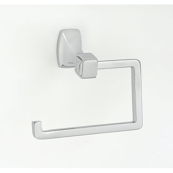 Alno A6566 Cube Modern 5.5"W Hook Style Slide On Toilet Paper Holder - Chrome
