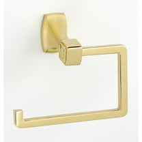 Alno A6566 Cube Modern 5.5"W Hook Style Slide On Toilet Paper Holder - Brass