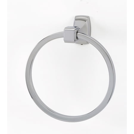 Alno A6540-PC Cube 6 Inch Towel Ring Polished Chrome