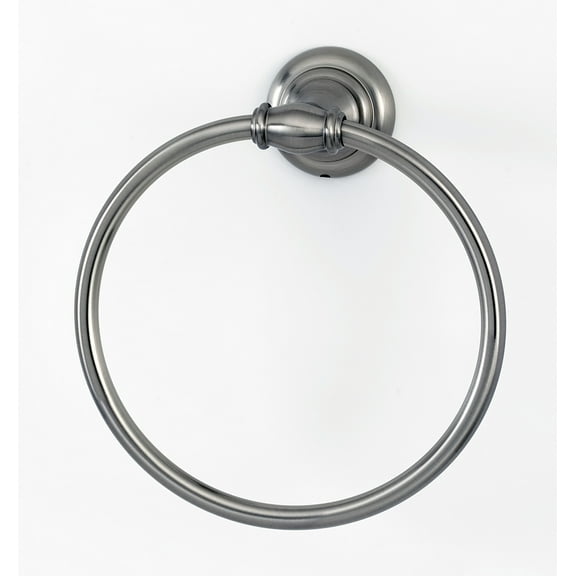 Alno A6740 Charlie's 6" Round Traditional Solid Brass Bathroom Towel Ring - Nickel