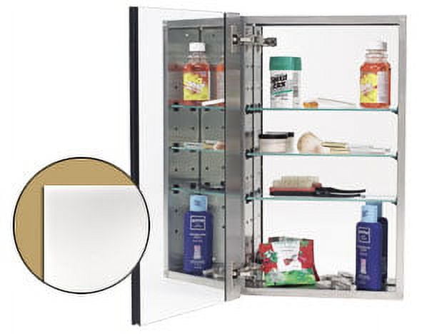 Stainless Steel Frameless Recessed Medicine Cabinet with Glass Shelves