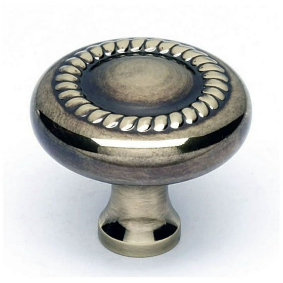 Alno A812-14-PA Rope 1-1/4" Cabinet Rope Knob Polished Antique