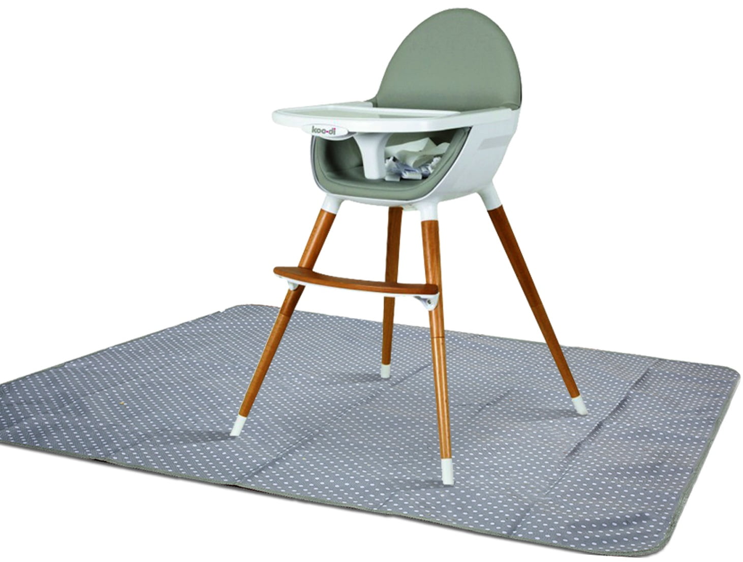 Alnoor USA Splat Mat for Under High Chair - Splash Mat | Washable & Water Resistant | Polyester Material | Large Size 51" x 46"| Gray Color | Zippered Pouch
