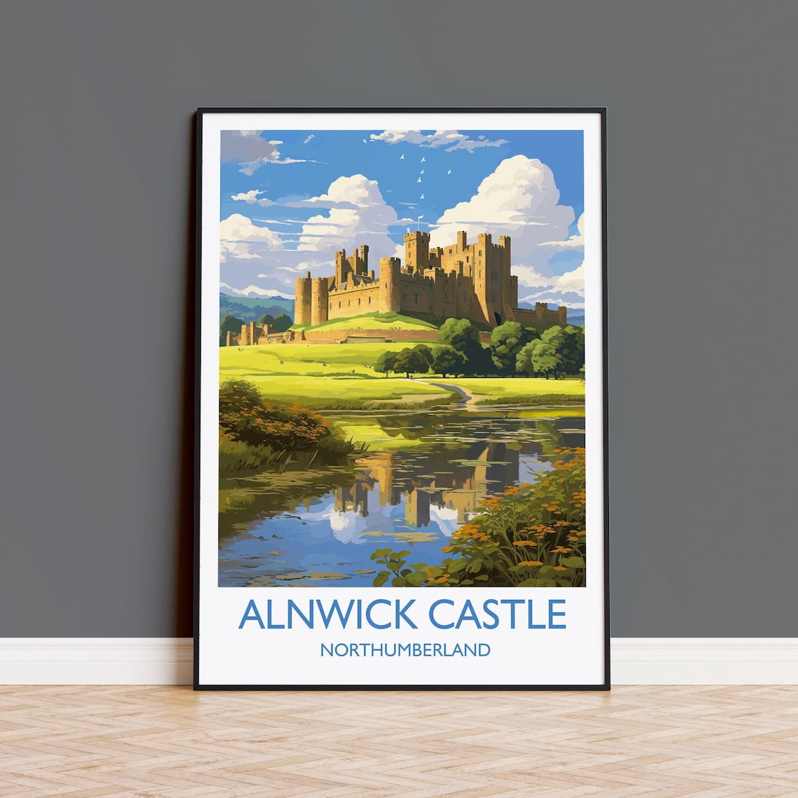 Alnwick Castle Travel Northumberland England Poster, Travel Inspired ...