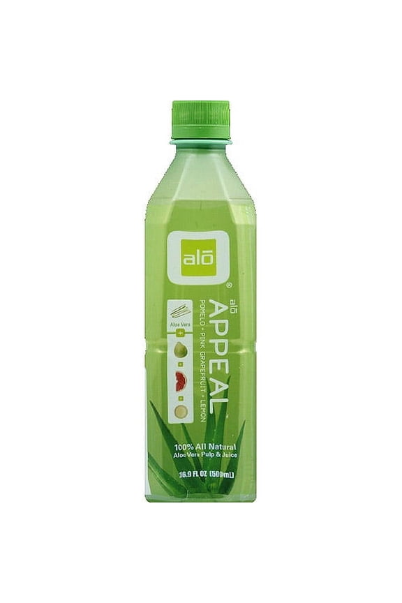 Appeal Pomelo, Lemon & Pink Grapefruit Aloe Vera Drink, 16.9 fl oz, (Pack of 12)