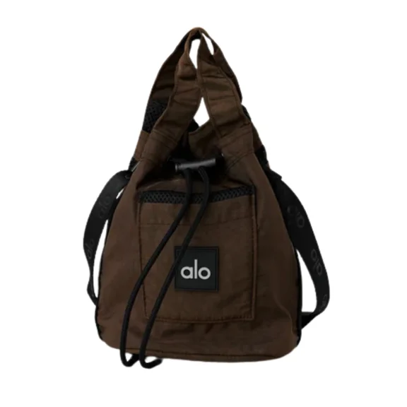 Alo CrossBody Bucket Bolsa - Espresso/Black