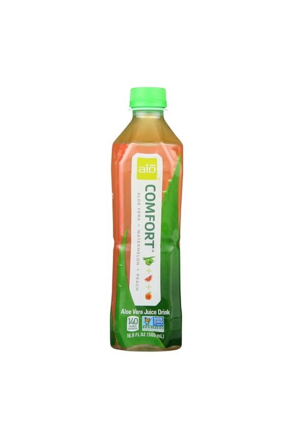 - Original Comfort Aloe Vera Juice Drink - Watermelon and Peach - Case of 12 - 16.9 fl oz.