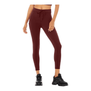Alo Yoga 78 High waist Checkpoint Drawstring Waist Leggings in Cranberry - XXS