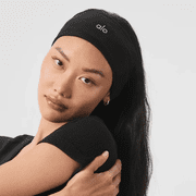 Alo Yoga Black Conquer Performance Headband Unisex