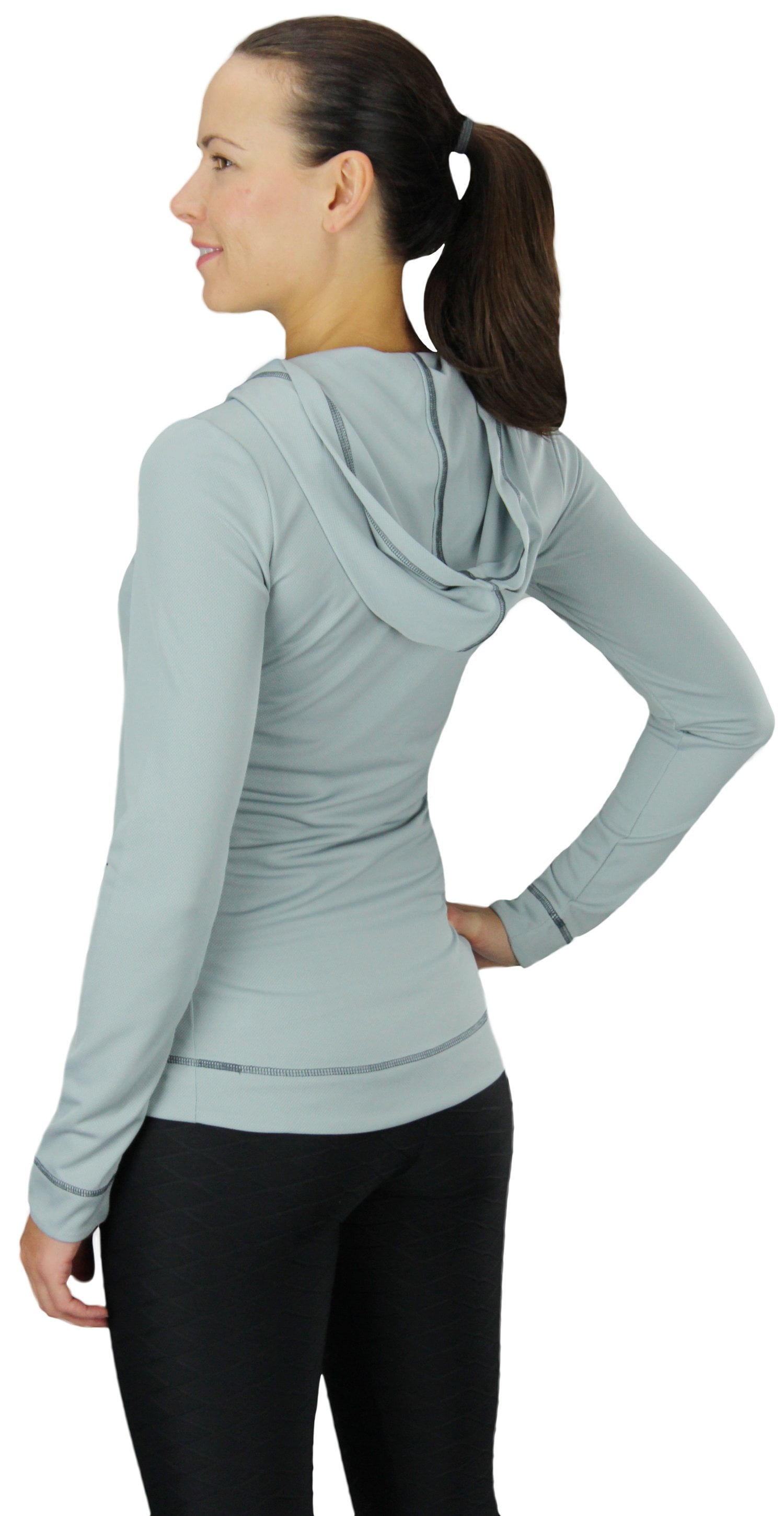 Alo Yoga Sport Women's Half Zip Long Sleeve Hoodie Sweatshirt - Lavender &  Grey
