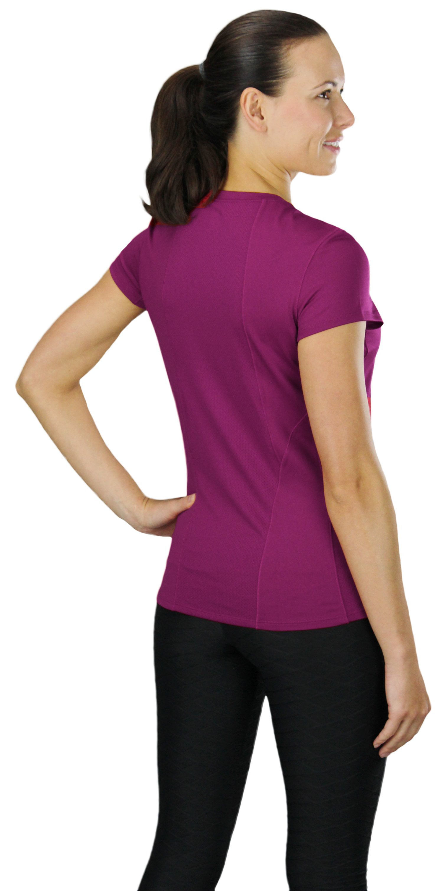 Alo Yoga Women's Mesh Back Short Sleeve Tee Athletic Top Gym Exercise Shirt