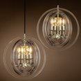 thumbnail image 1 of AloaDecor 4-Light Modern Clear Globe Ghost Chandelier with Crystal and Champagne Candlestick - W:15.7", 1 of 5