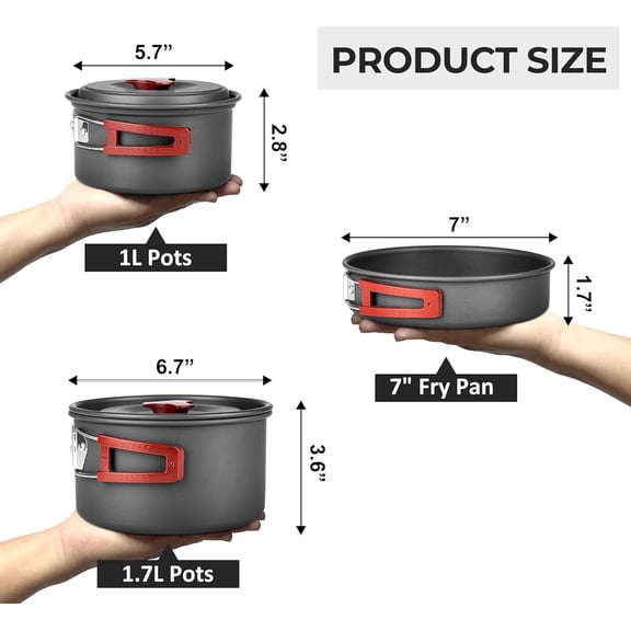 Alocs Camping Cookware, Portable Camping Essentials with Accessories, Camping Gear Camping Cooking Set for Outdoor Cooking, Backpacking, Hiking and Picnic.$$Sport & Recreation Other