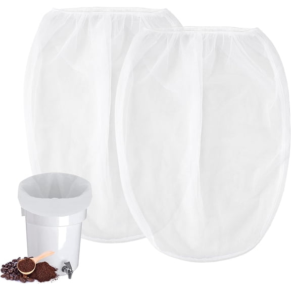 Alocs Cold Brew Coffee Filter Bag Compatible with Toddy System for 5 Gallon Commercial Brewers, Grounds & Ice Tea - Quick Drain, Washable Reusable (2 Pack)