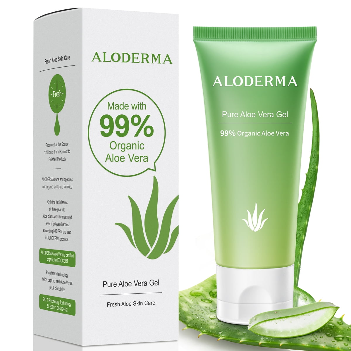 Aloderma 99 Organic Aloe Vera Gel, Bottled within 12 Hours of Harvest